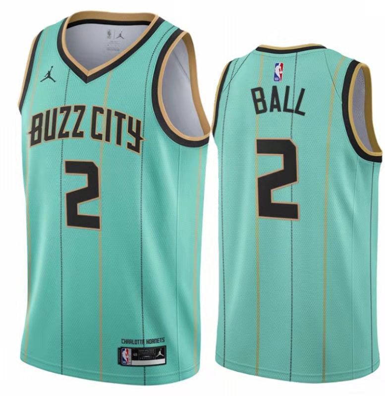 Men Charlotte Hornets #2 Ball Green City Edition NBA Jerseys